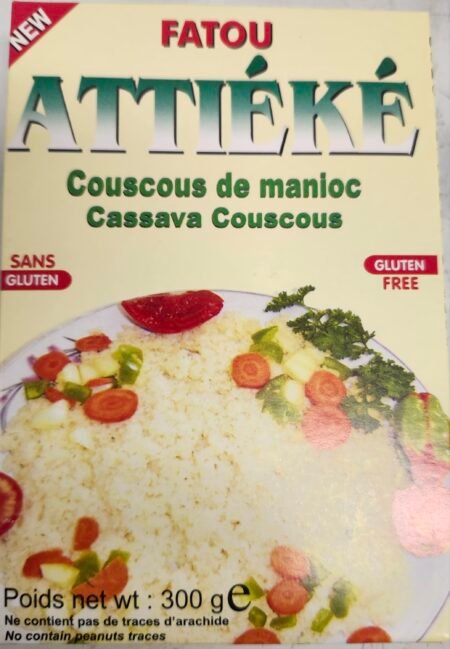 Attieke is a West African dish made from fermented grated Cassava. Served in Côte d'Ivoire as a national dish, similar to wheat Couscous. Can be purcahse in Calgary at Treasure African Market.